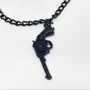 Black Gun Necklace New